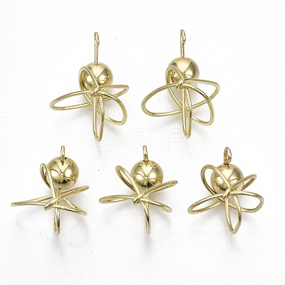 Rack Plating Alloy Wire Wrapped Pendants PALLOY-S132-152LG-RS-1
