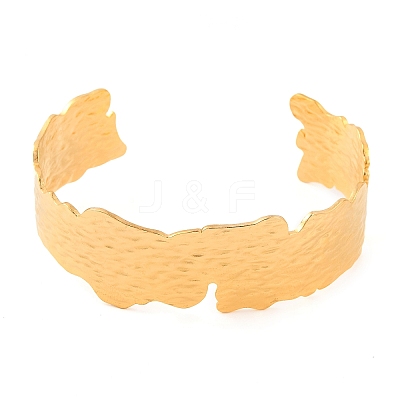 304 Stainless Steel Open Cuff Bangles for Women LS-BJEW-G711-01A-G-1