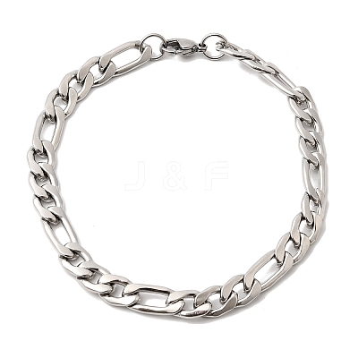 201 Stainless Steel Curb Chain Bracelets for Men STAS-T077-22A-01P-1