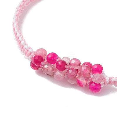 Dyed Natural Agate Beaded Braided Bead Bracelets BJEW-MZ00253-05-1