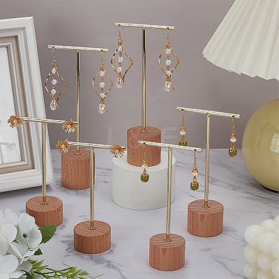 6Pcs 3 Sizes Iron T Bar Earring Display Stands EDIS-FG0001-76-1