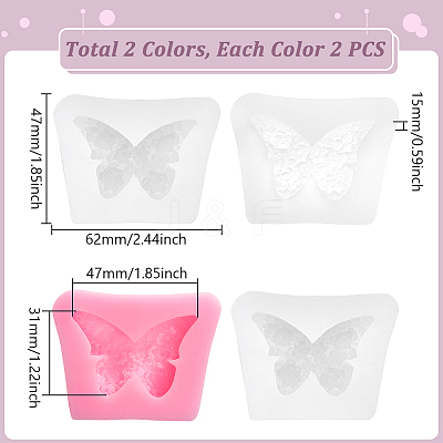 2 Sets 2 Colors DIY Silicone Cabochon Molds SIMO-UN0001-01-1