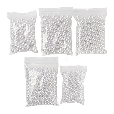 1150Pcs 5 Style ABS Plastic Imitation Pearl Beads KY-LS0001-20-1