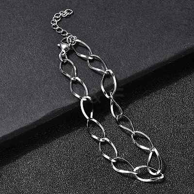 304 Stainless Steel Link Chain Bracelets for Women BJEW-A051-02P-1