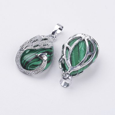 Synthetic Malachite Pendants G-E442-04B-1