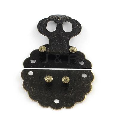 Wooden Box Lock Catch Clasps IFIN-R203-46AB-1