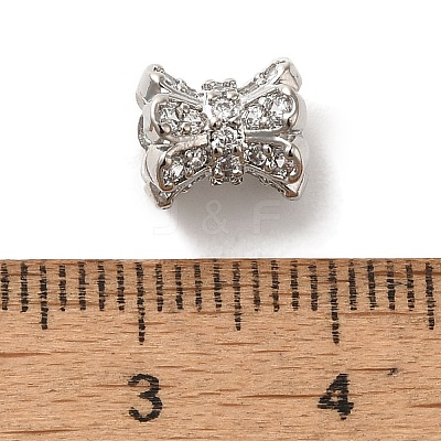 Brass Micro Pave Cubic Zirconia Beads KK-C072-07P-1