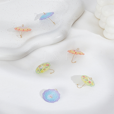 6Pcs 3 Colors Acrylic Pendants OACR-LP0001-07-1