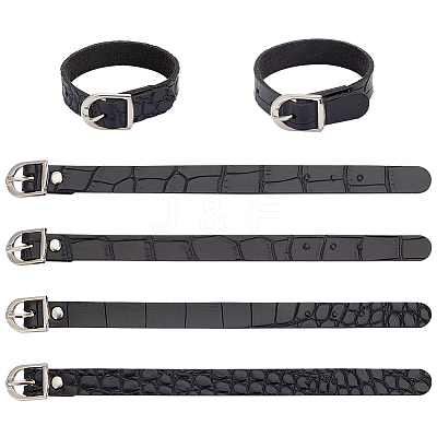 Flat PU Imitation Leather Cord Bracelets for Women Men BJEW-WH0020-70B-1