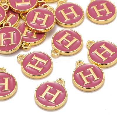 Golden Plated Alloy Enamel Charms ENAM-S118-08H-1