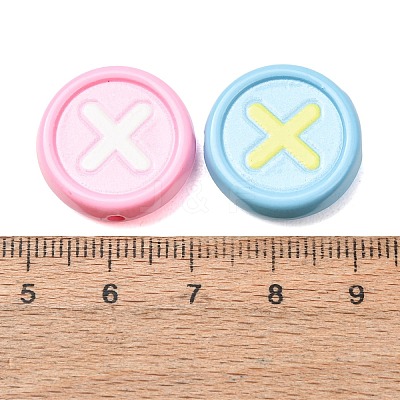 Two Tone Baking Paint Acrylic Beads AC-CBA46F7-02-1