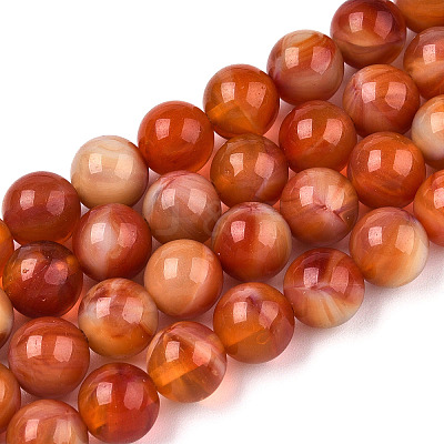Glass Round Beads Strands GLAA-M044-01O-1
