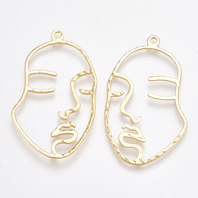 Brass Open Back Bezel Pendants KK-T038-58G-1