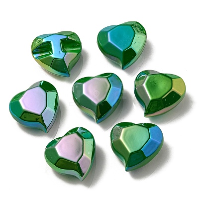 UV Plating Rainbow Iridescent Acrylic Beads OACR-P010-03G-1