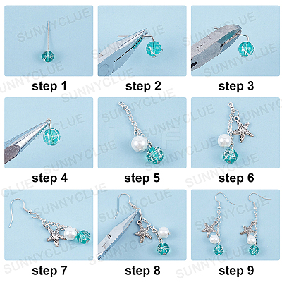 DIY Ocean Theme Earring Making Kits DIY-SC0012-31-1