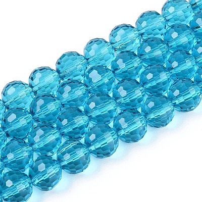 Transparent Glass Bead Strands GLAA-R095-8mm-23-1