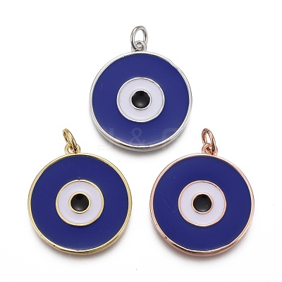 Brass Enamel Pendants KK-F821-48B-1