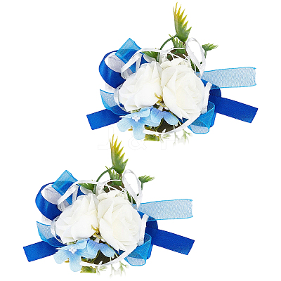 2Pcs Silk Cloth Wrist Corsage AJEW-CP0009-44-1