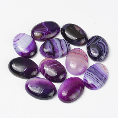Natural Striped Agate/Banded Agate Cabochons G-R415-13x18-11-1