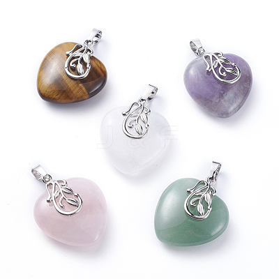 Natural Mixed Stone Pendants G-G807-C-1