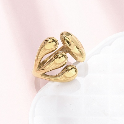 304 Stainless Steel Cuff Rings RJEW-P177-01E-G-1