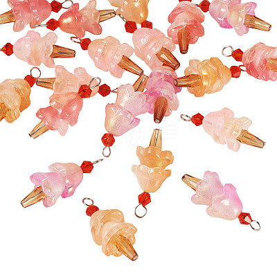 20Pcs 4 Styles Glass Ice Cream Pendants PALLOY-TAC0242-01-1
