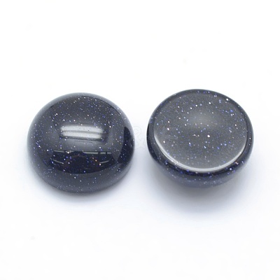 Synthetic Blue Goldstone Cabochons G-P393-R22-10MM-1