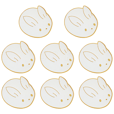 8Pcs Rabbit Enamel Pins JEWB-FH0003-04-1