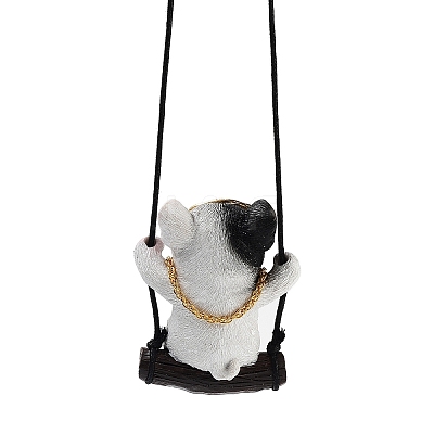 Cute Resin Swinging Bulldog Pendant Decorations LS-HJEW-A010-01B-1