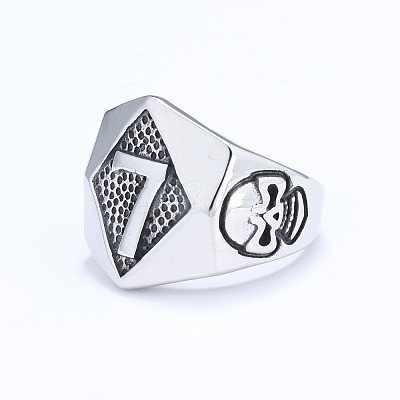 Punk Style 316L Stainless Steel Finger Rings for Men FS-WG96F45-01-1