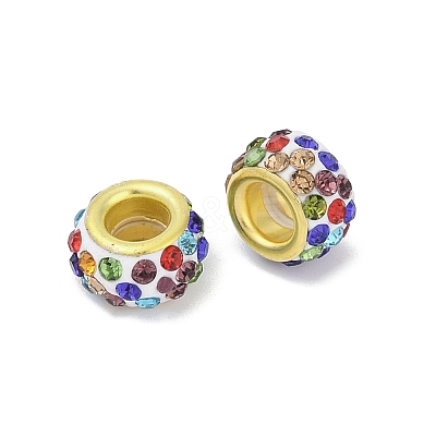 Alloy Rhinestone Clay Pave Beads ALRI-D300-04G-06-1