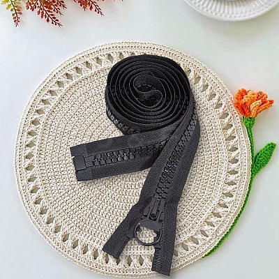 Alloy & Polyester & Resin Zipper AJEW-CY0003-01-1