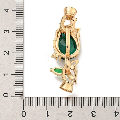 Brass Micro Pave Clear Cubic Zirconia Fold Over Clasps KK-U037-16G-1