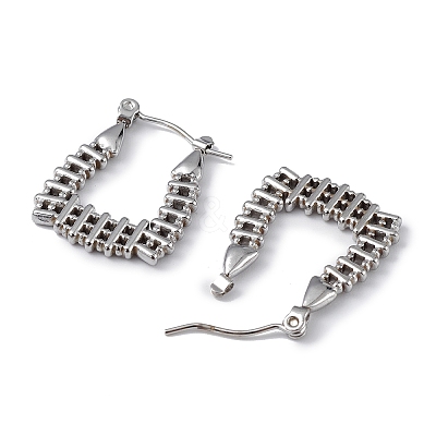 Non-Tarnish 304 Stainless Steel Rectangle Hoop Earrings for Women EJEW-I284-03P-1