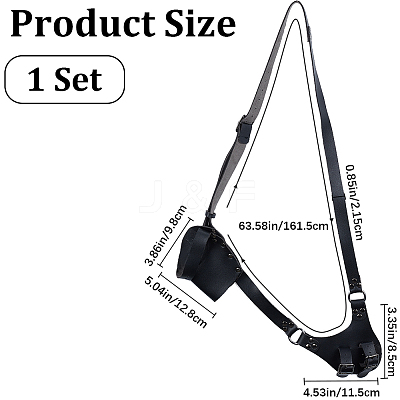 PU Leather with Alloy Waist Fencing Sheath AJEW-WH0419-03B-1