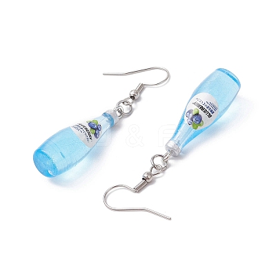 Resin Cocktail Pendants & 304 Stainless Steel Dangle Earrings for Women EJEW-JE06406-1