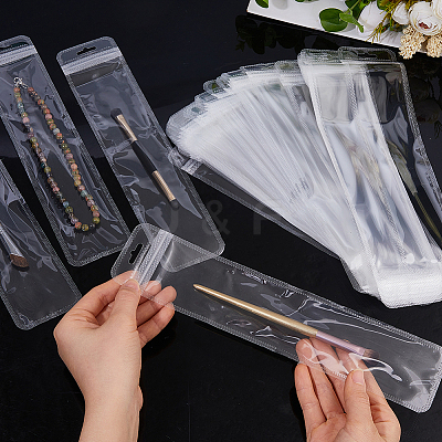 50Pcs Transparent Plastic Resealable Bags OPP-WH0001-05-1