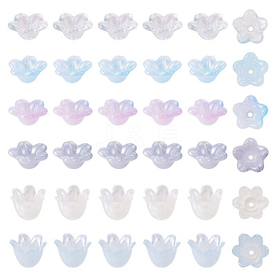 180Pcs 6 Styles Acrylic Bead Caps OACR-TA0004-44-1