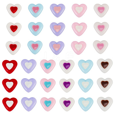 55Pcs 11 Colors Opaque Acrylic Beads OACR-TA0004-79-1
