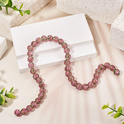 1 Strand Handmade Glod Sand Lampwork Beads Strands LAMP-TA0002-09B-1