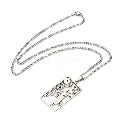 Non-Tarnish 304 Stainless Steel Pendant Necklaces LS-NJEW-L118-02P-06-1