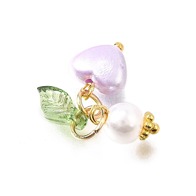 Imitation Pearl Acrylic Pendants PALLOY-JF04028-1