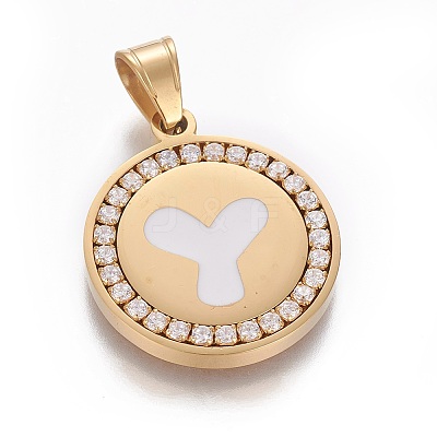 304 Stainless Steel Enamel Pendants STAS-E439-90Y-G-1