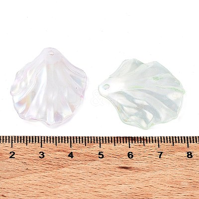 AB Color Plated Acrylic Transparent Pendants OACR-Z013-25A-1