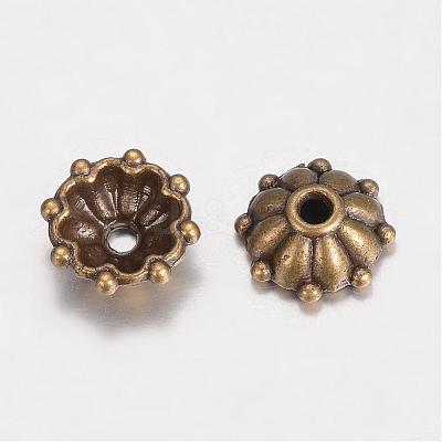 Tibetan Style Alloy Fancy Bead Caps PALLOY-D348-09AB-1