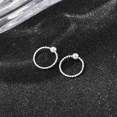 Brass Ball Captive Bead Nose Ring AJEW-G075-01S-01-1