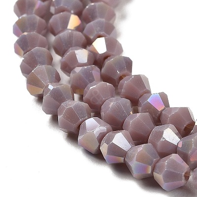 Opaque Solid Color Electroplate Glass Beads Strands X1-GLAA-F029-P4mm-A13-1