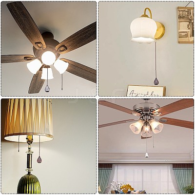 3 Sets 3 Colors Alloy Ceiling Fan Pull Chain Extenders FIND-CP0001-76-1