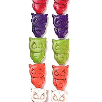 Owl Synthetic Turquoise Beads Strands TURQ-I010-28-1