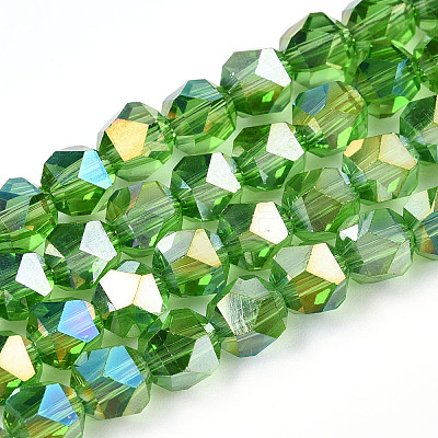 Electroplate Transparent Glass Beads Strands X-EGLA-T019-06D-1